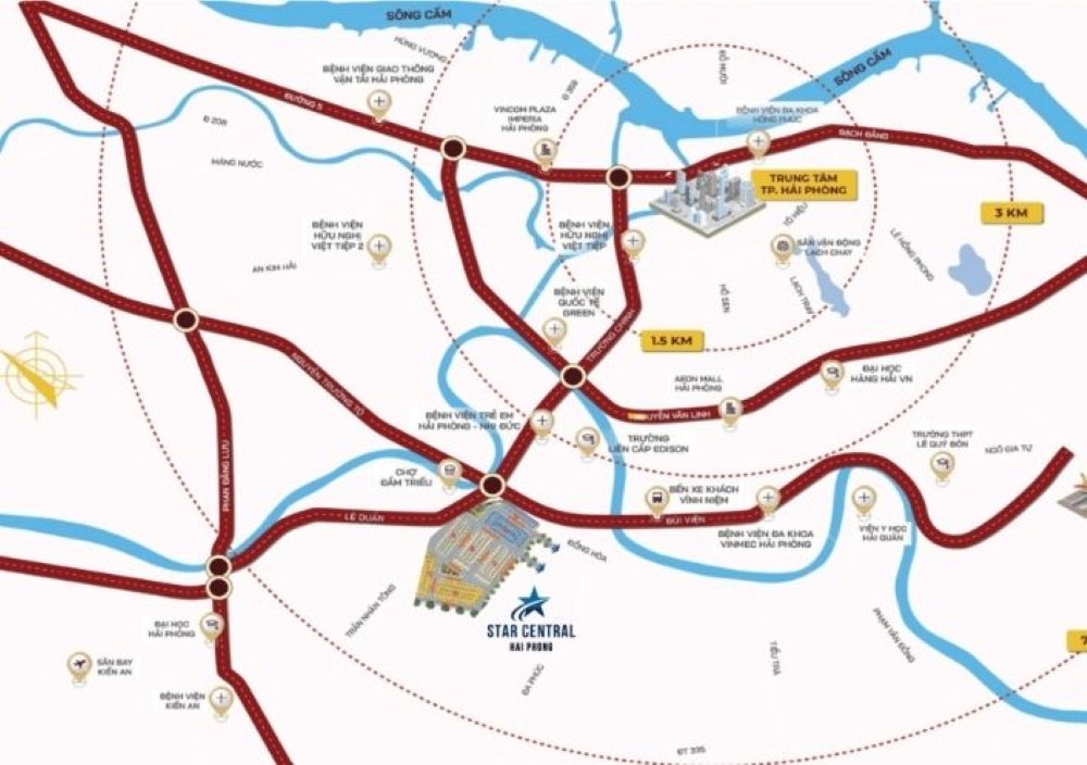 Vị trí dự án Star Central Hải Phòng sở hữu lợi thế kết nối hiếm có