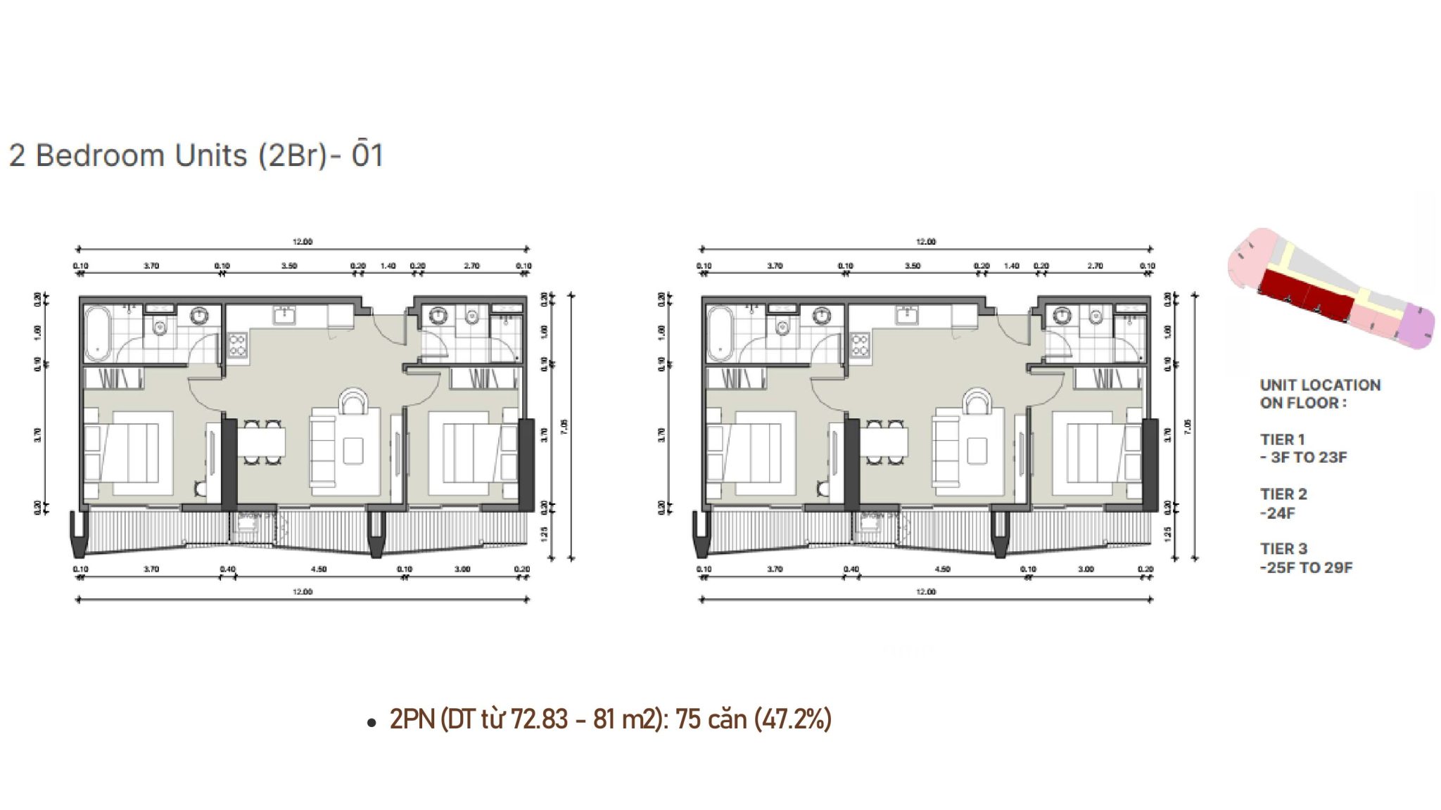 Layout thiết kế căn hộ dự án The Sea Hạ Long