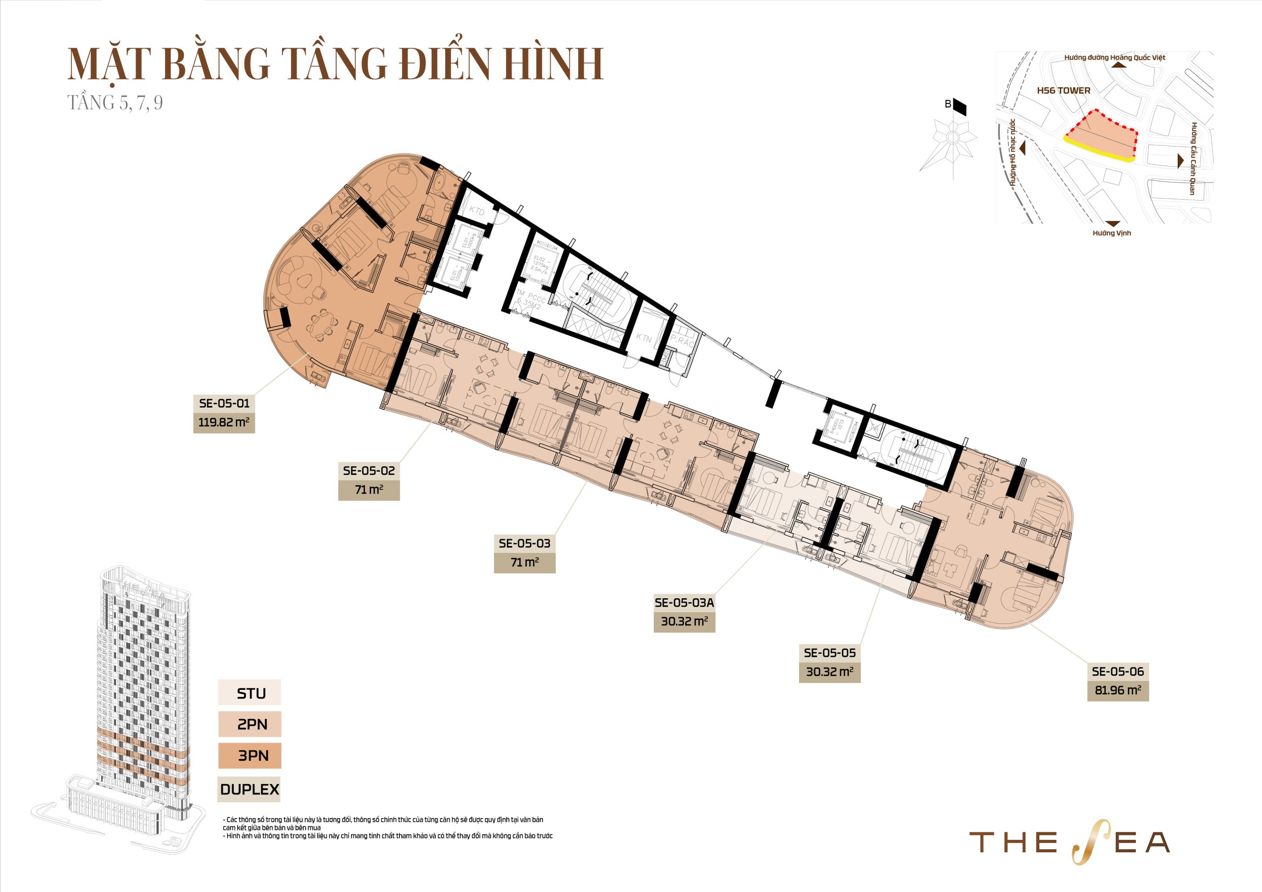 Mặt bằng tầng điển hình dự án The Sea Hạ Long