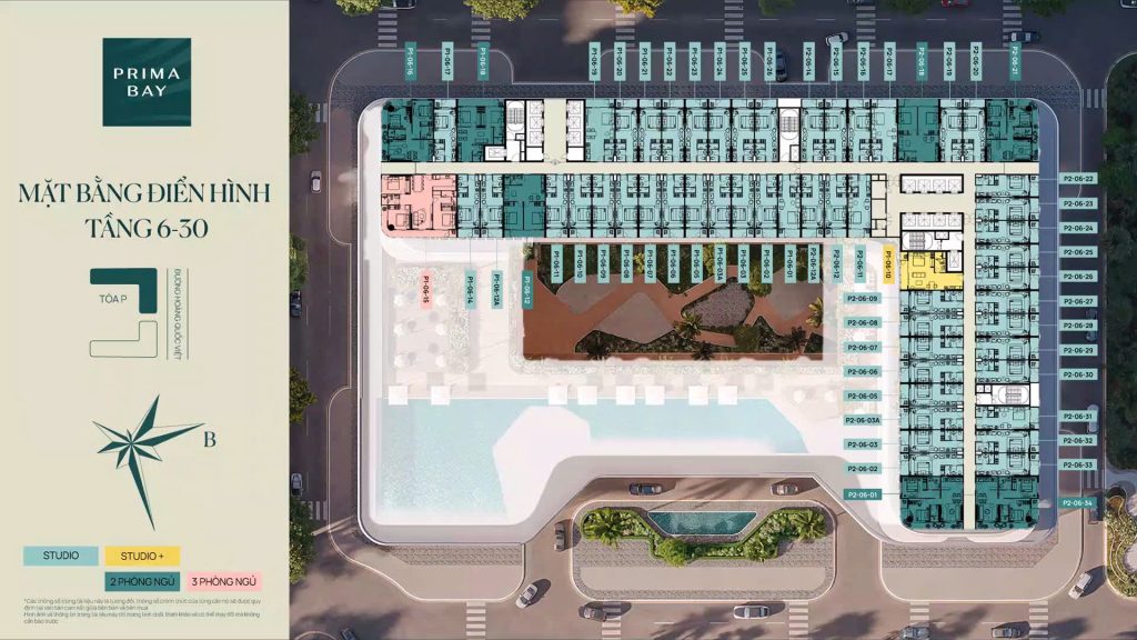 Mặt bằng tầng điển hình dự án Prima Bay Hạ Long