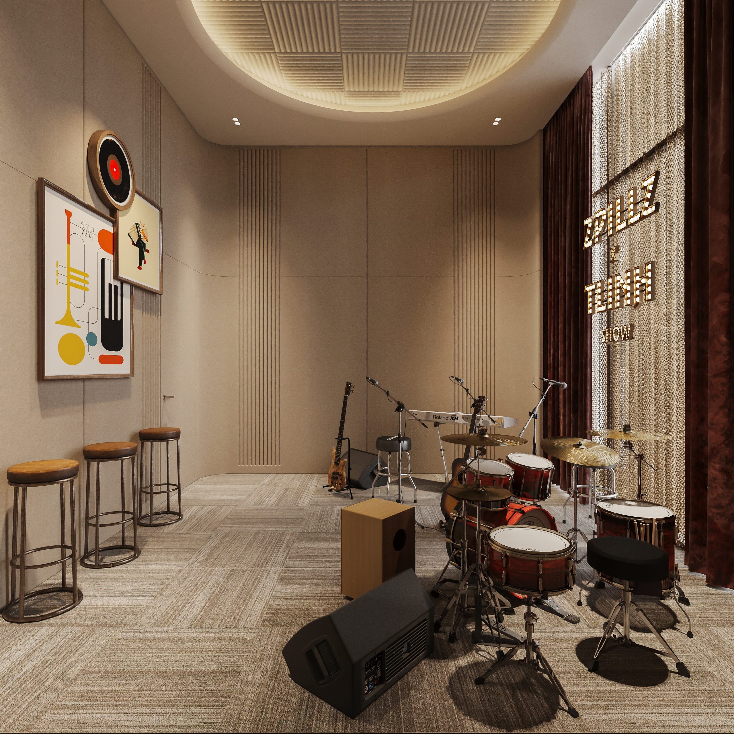 Phối cảnh Music Room dự án The Sea Hạ Long